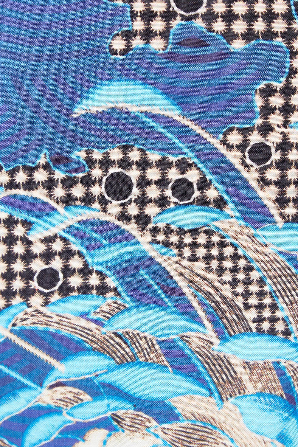 Product shot of the Yoko Kimono in colour Navy (Blue), detail