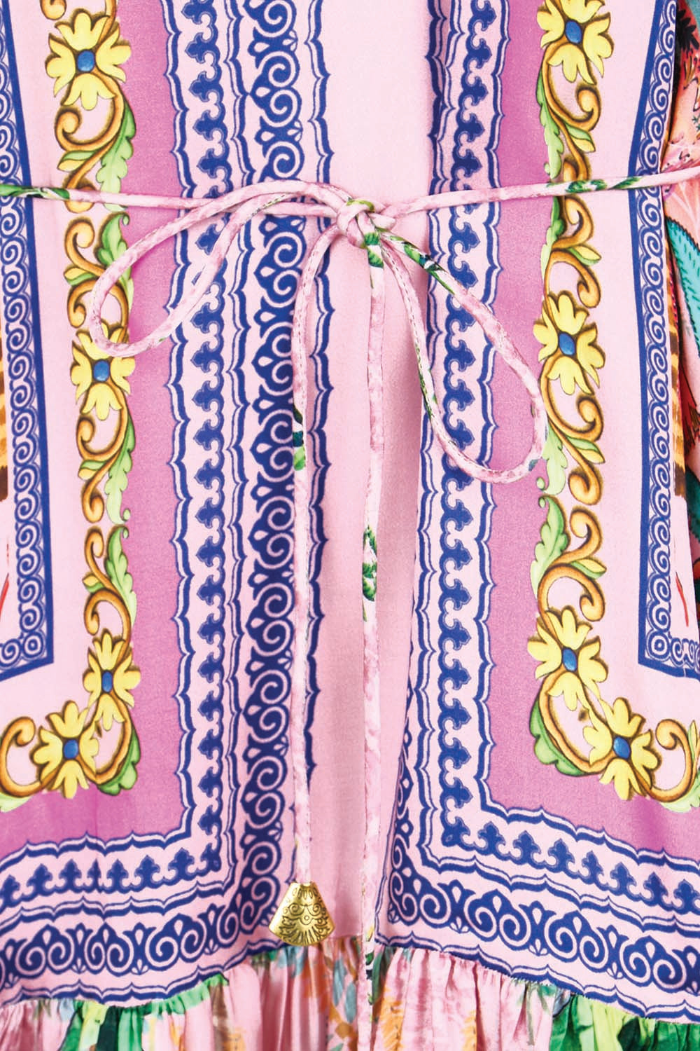 Product shot of the Zilara Dress – Orchid in colour Orchid, showing detail
