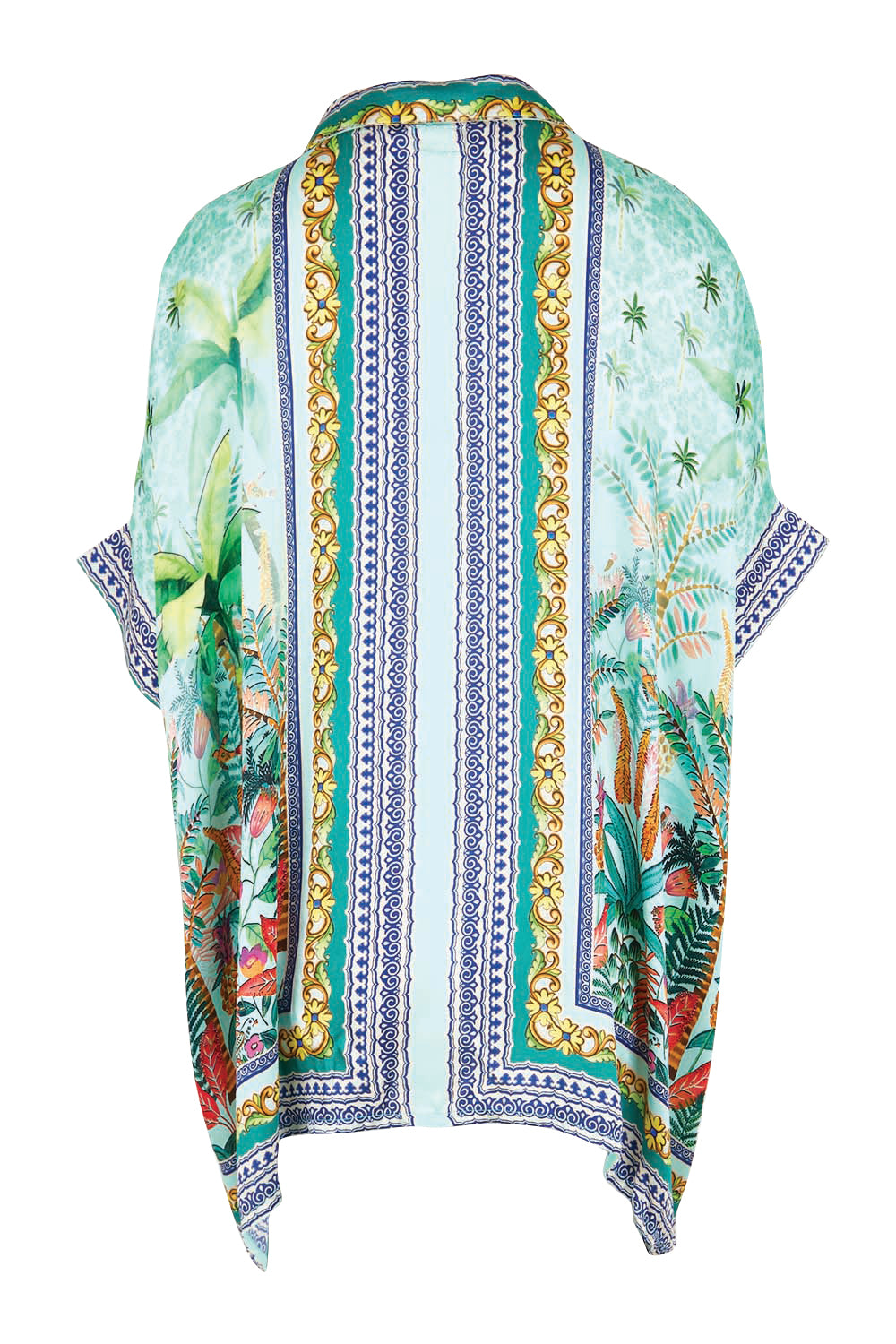 Product shot of the Zilara Kaftan Top – Mist in colour Mist, from the back