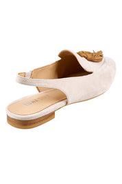 Product shot of the Piper Slingback Flat - Cremebrown in colour Cremebrown, from the back