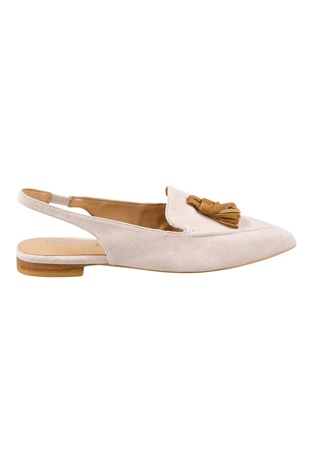 Product shot of the Piper Slingback Flat - Cremebrown in colour Cremebrown, from the front