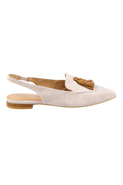 Product shot of the Piper Slingback Flat - Cremebrown in colour Cremebrown, from the front