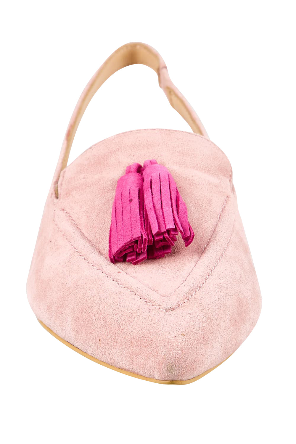 Product shot of the Piper Slingback Flat - Palepinkfush in colour Palepinkfush, showing detail