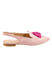 Product shot of the Piper Slingback Flat - Palepinkfush in colour Palepinkfush, from the front
