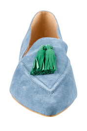 Product shot of the Palace Loafer - Cobaltemerald in colour Cobaltemerald, showing detail