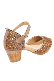Product shot of the Gypsy Heel in colour Greyorange (Grey), from the back