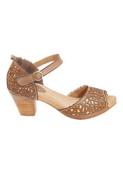 Product shot of the Gypsy Heel in colour Greyorange (Grey), from the front
