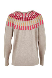 Product shot of the Josephine Merino Sweater in colour Mushroom, from the back
