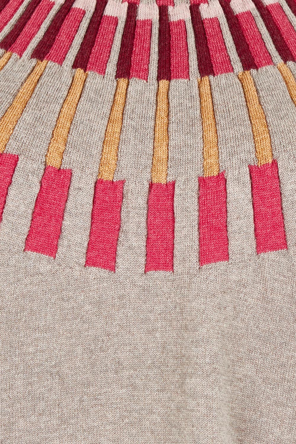 Product shot of the Josephine Merino Sweater in colour Mushroom, detail