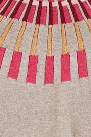Product shot of the Josephine Merino Sweater in colour Mushroom, detail