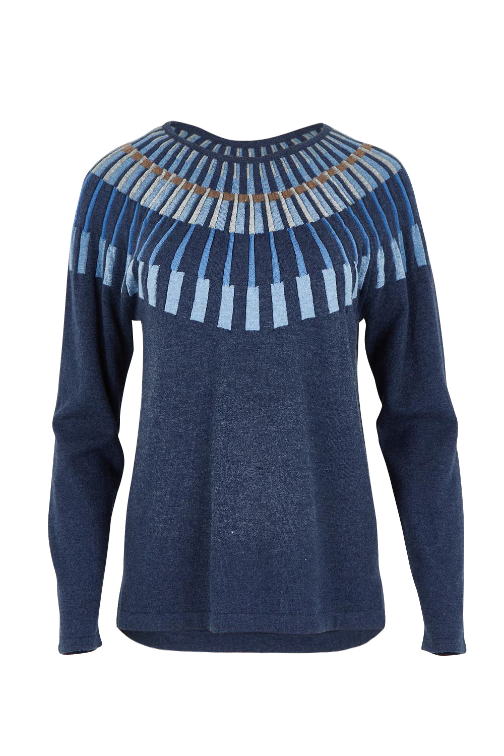 Product shot of the Josephine Merino Sweater in colour Softblue (Blue), from the front