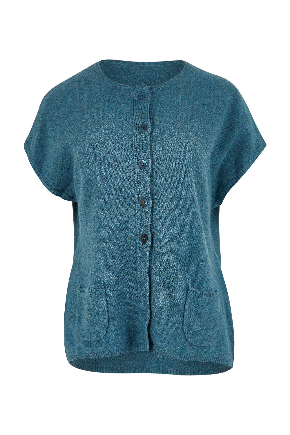 Product shot of the Komma Sweater in colour Aqua (Green), from the front