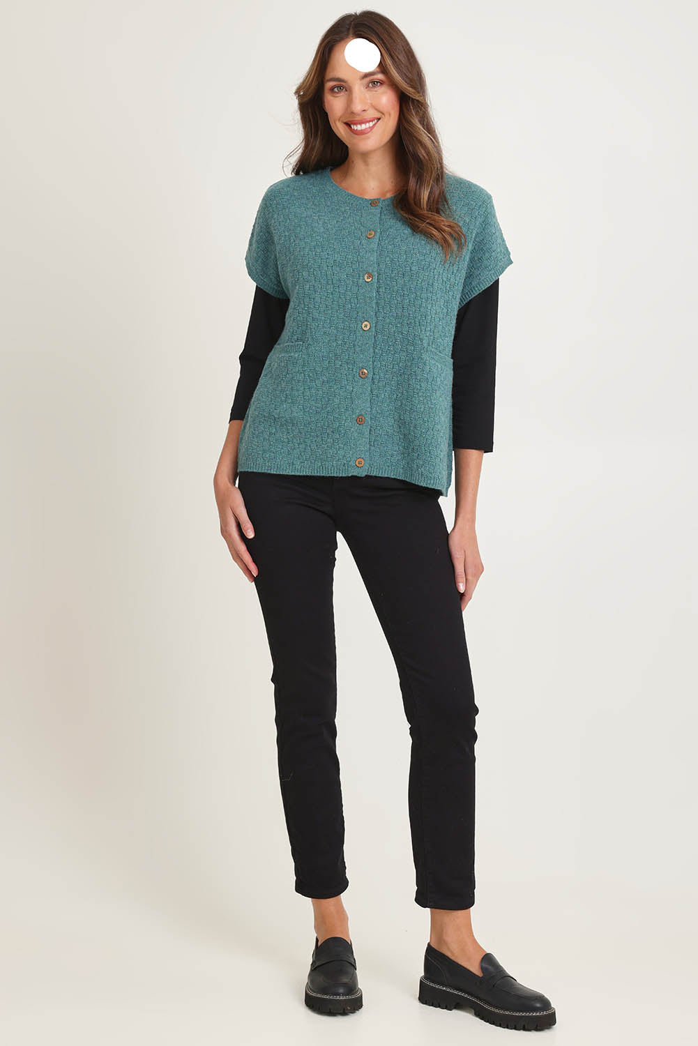 Komma Lambswool Vest - Sea