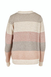 Product shot of the Louise Lambswool Sweater in colour Oat, from the back