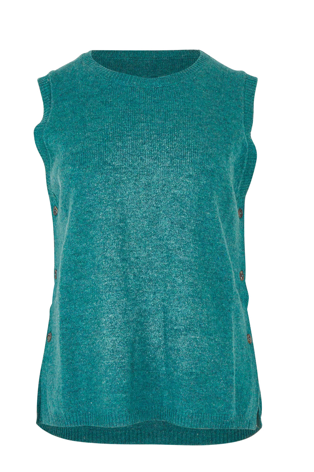 Product shot of the Mitos Vest in colour Darksea (Green), from the front