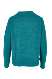 Product shot of the Mosque Sweater in colour Sea (Green), from the back