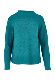 Product shot of the Mosque Sweater in colour Sea (Green), from the front