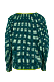 Product shot of the Paprika Reversible Organic Cotton Sweater in colour Darkgreen (Green), from the back