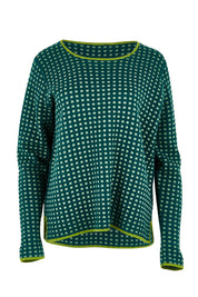 Product shot of the Paprika Reversible Organic Cotton Sweater in colour Darkgreen (Green), from the front