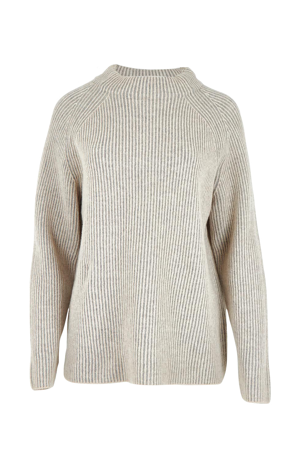 Product shot of the Somers Lambswool Sweater in colour Oat, from the front