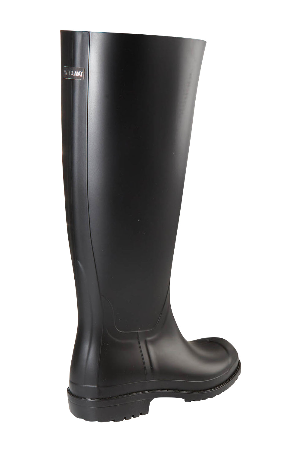 Product shot of the Otoki Waterboot Calf Rainboot in colour Black (Black), from the back