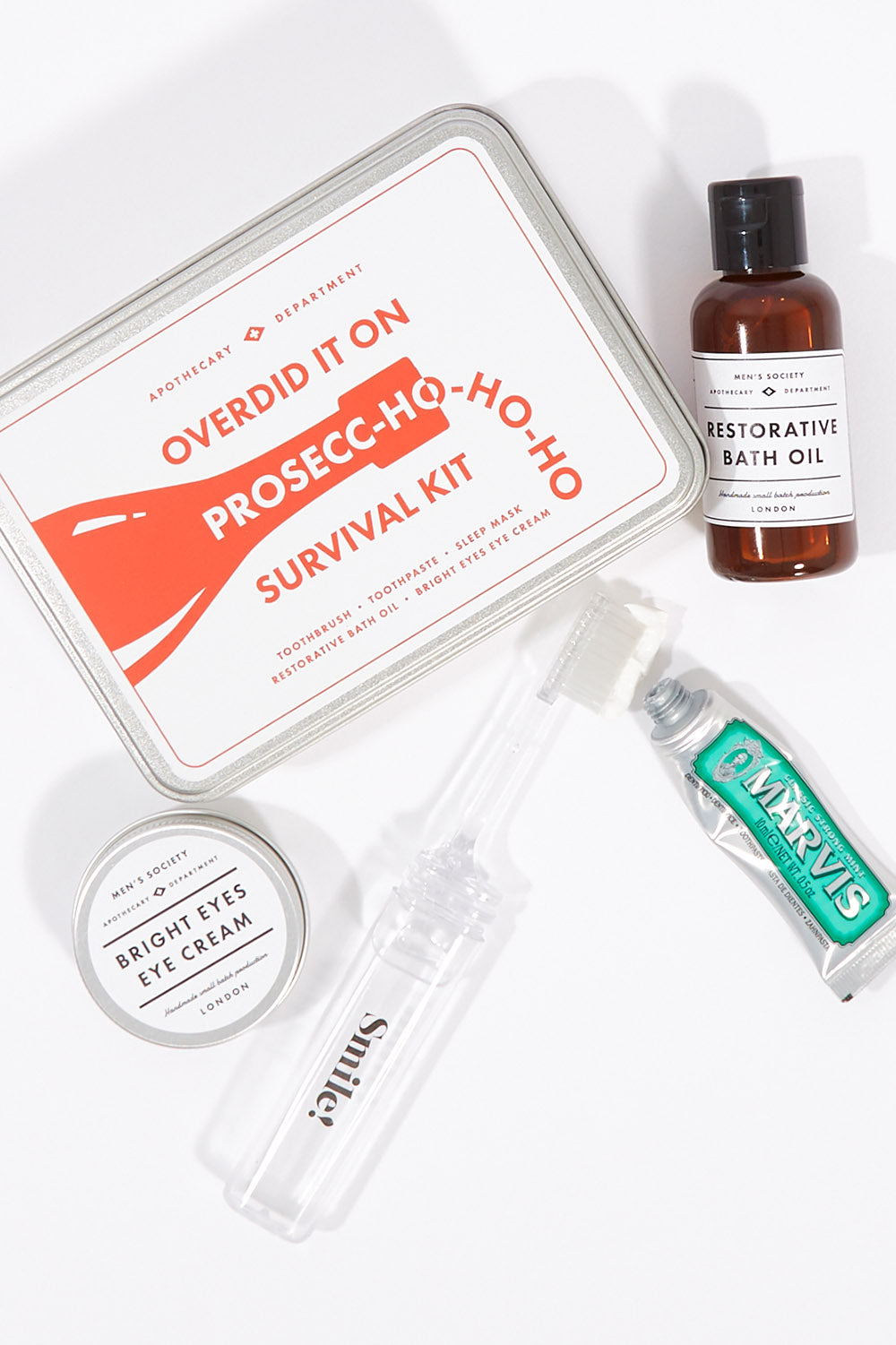 A model wearing size OneSize of the Proseccin colourho-ho-ho Survival Kit - Red (Red), from the front, showing the whole outfit