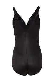Product shot of the Oceanus Underwire Shaping Swimsuit in colour Black (Black), from the back