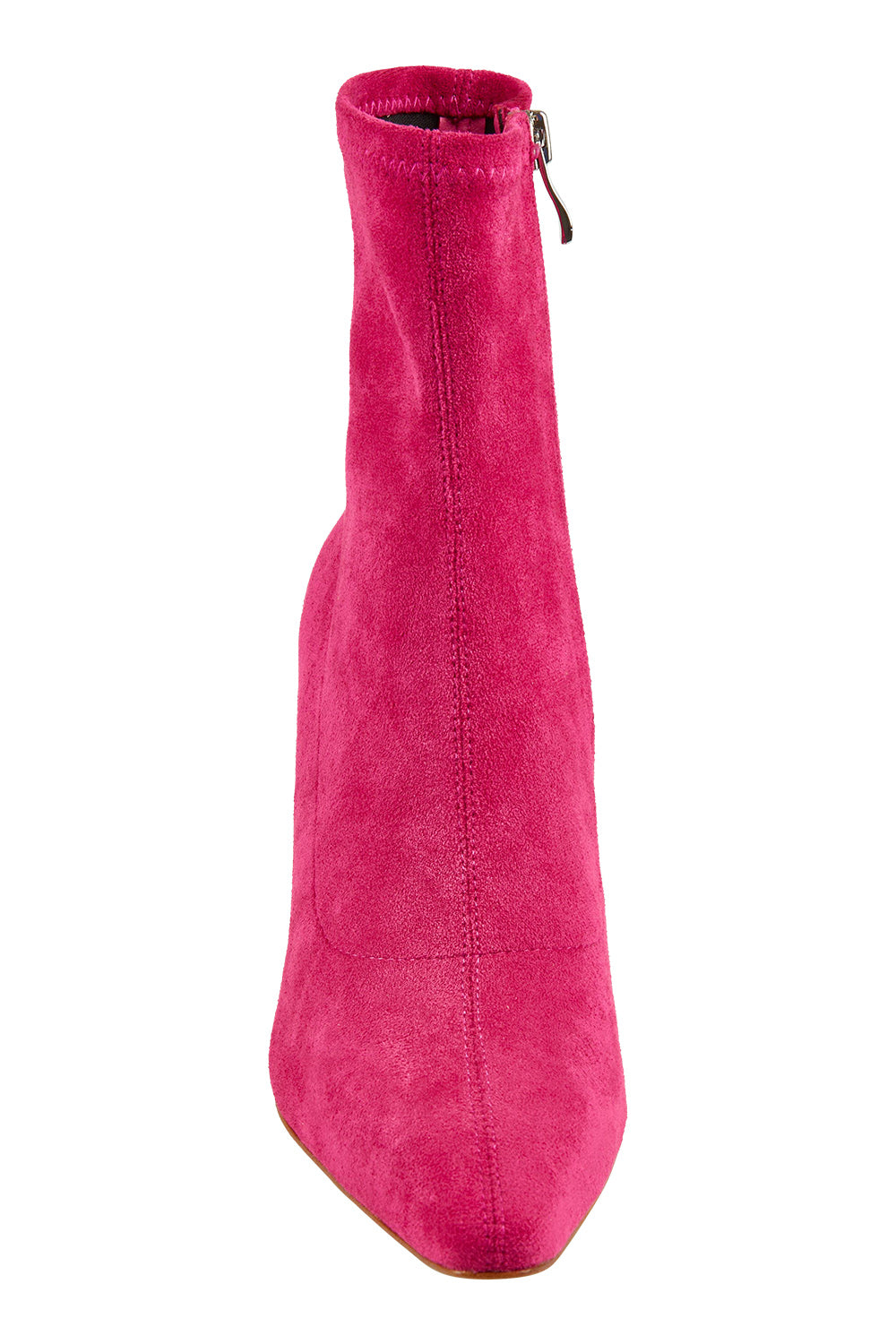 Product shot of the Audry Suede Ankle Boot in colour Fushiasued (Pink), detail