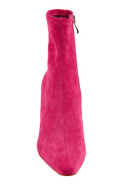 Product shot of the Audry Suede Ankle Boot in colour Fushiasued (Pink), detail