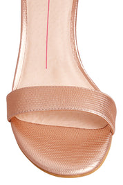 Product shot of the Gessie Heel in colour RoseGold (Metallics), detail