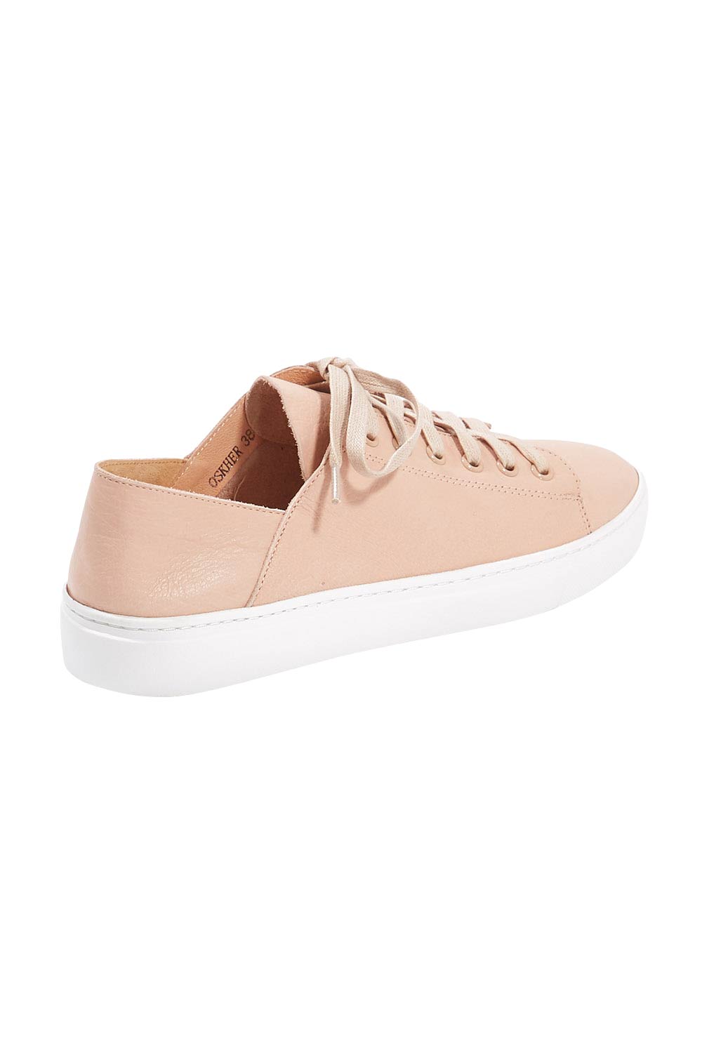 Product shot of the Oskher Leather Sneaker in colour DarkNude (Pink), from the back