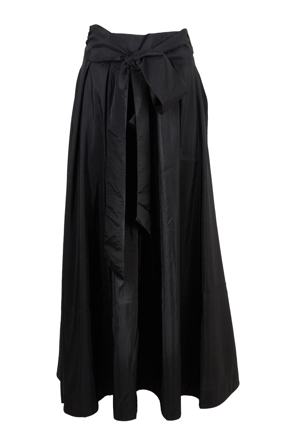 Product shot of the Lux Maxi Skirt in colour Black (Black), from the front