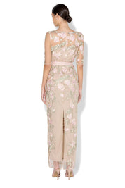 Model Genericm wearing size sample of the Raya Embroidered Gown - Pink in colour Pink, from the front