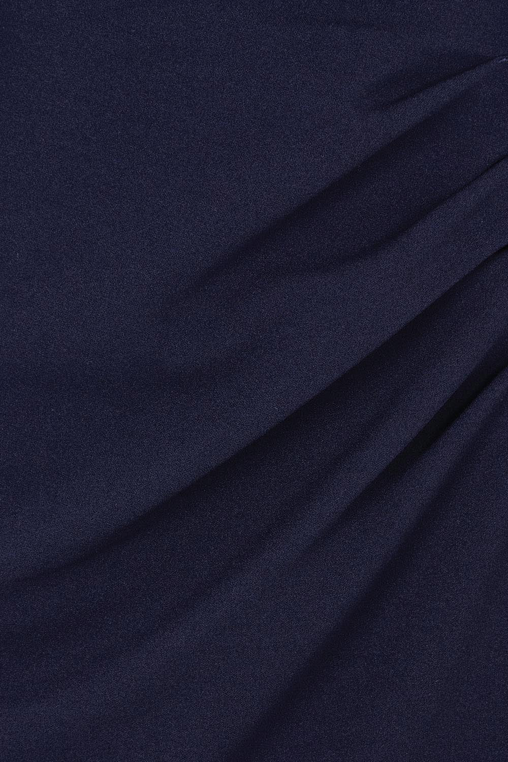 Product shot of the Elle One Shoulder Gown in colour Navy (Blue), from the front