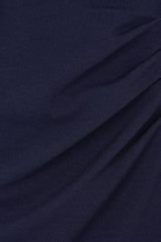 Product shot of the Elle One Shoulder Gown in colour Navy (Blue), from the front