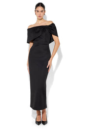 A model wearing the Finlay Cocktail Dress in colour Black (Black), from the front, showing the whole outfit