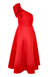 Product shot of the Skye Cocktail Dress in colour Red (Red), from the back