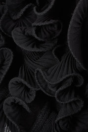 Product shot of the Diana Ruffle Sleeve Gown in colour Black (Black), detail