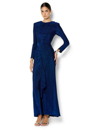 Dion Metallic Gown - Sapphire