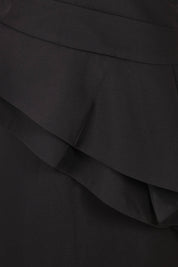 Product shot of the Oscar One Shoulder Gown in colour Black (Black), detail