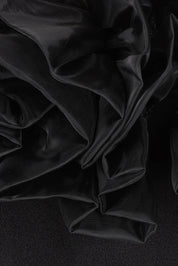Product shot of the Mischa Organza Rose Gown in colour Black (Black), detail
