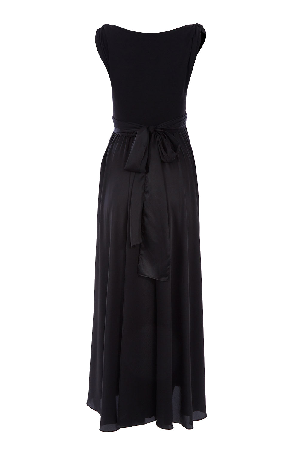 Product shot of the Chloe Dress in colour Black (Black), from the back