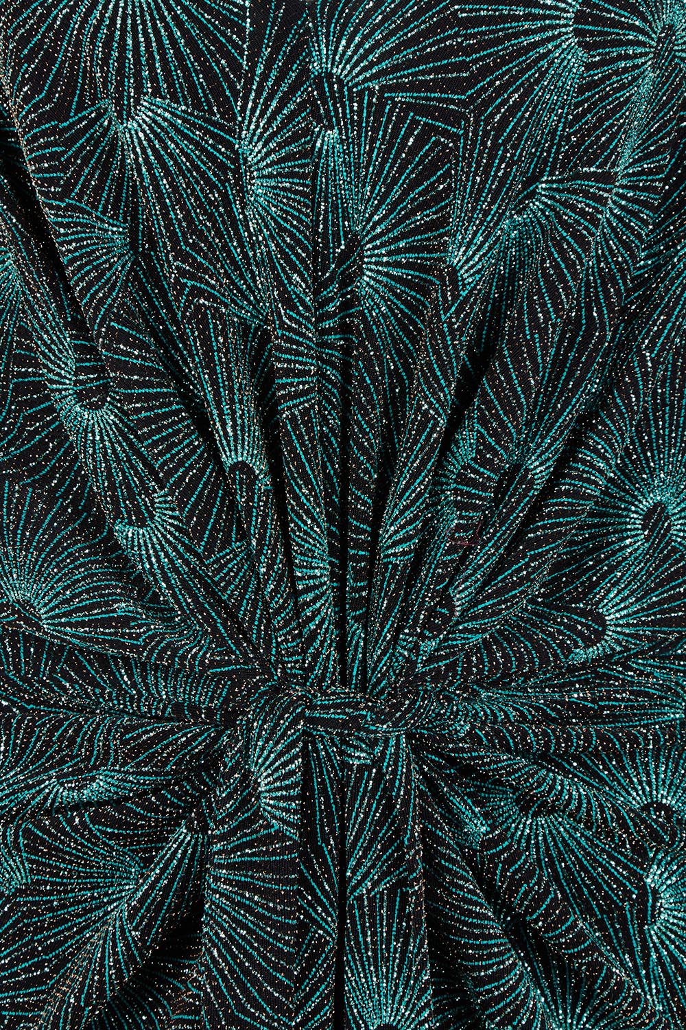 Product shot of The Printed Nadine Dress in colour Jadebling (Green), detail