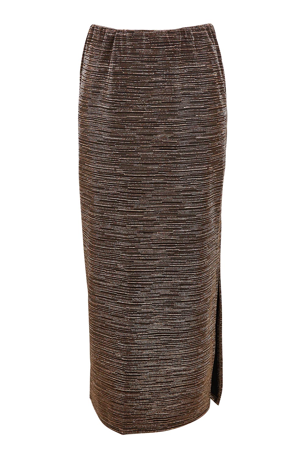 Product shot of the Kate Skirt in colour Copper (Metallics), from the front
