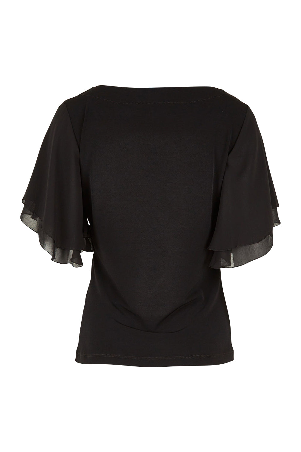Product shot of the Brenda Top in colour Black (Black), from the back