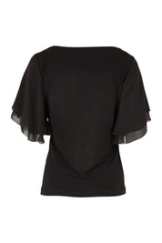 Product shot of the Brenda Top in colour Black (Black), from the back