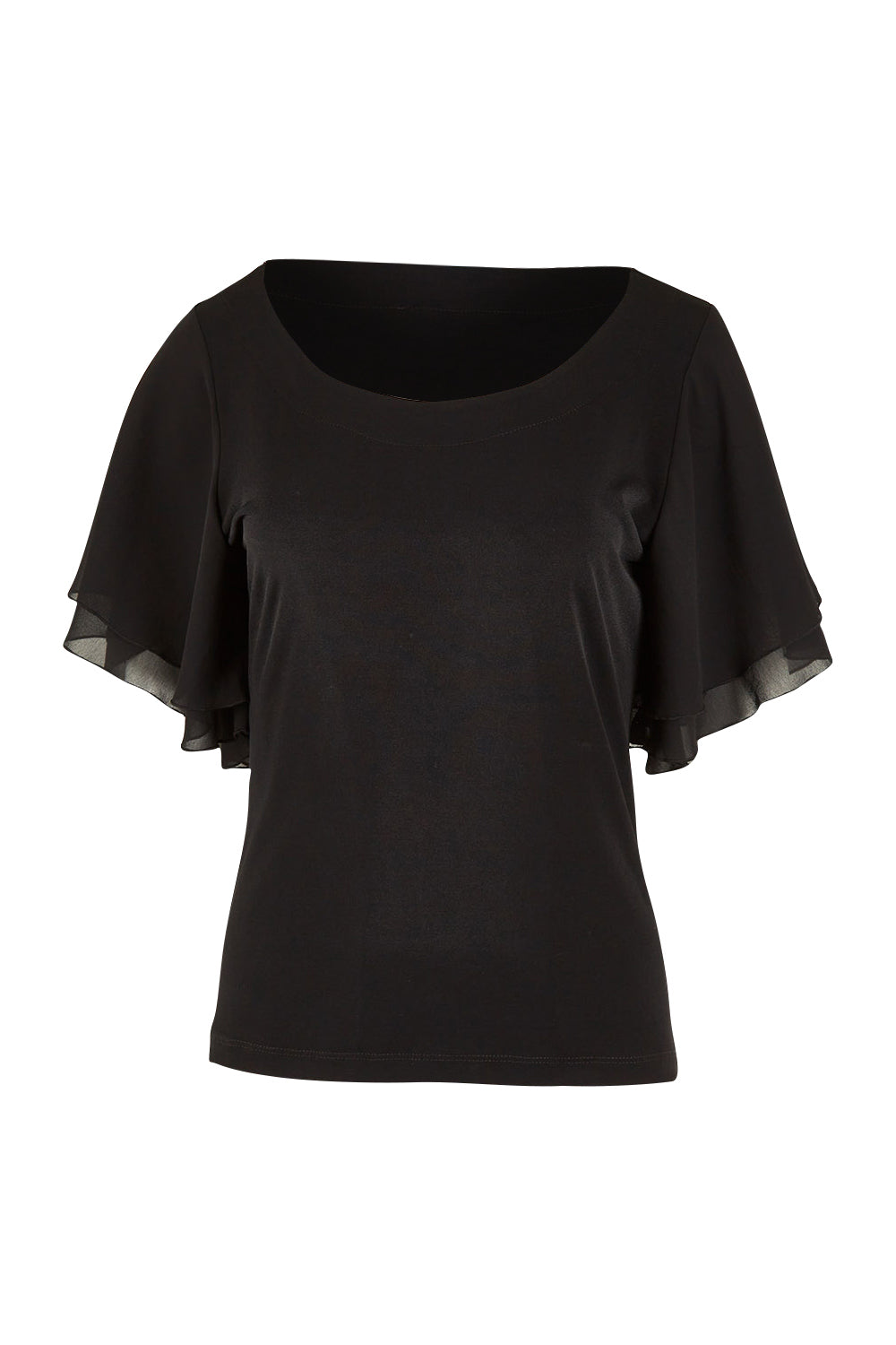 Product shot of the Brenda Top in colour Black (Black), from the front