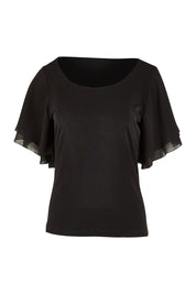 Product shot of the Brenda Top in colour Black (Black), from the front