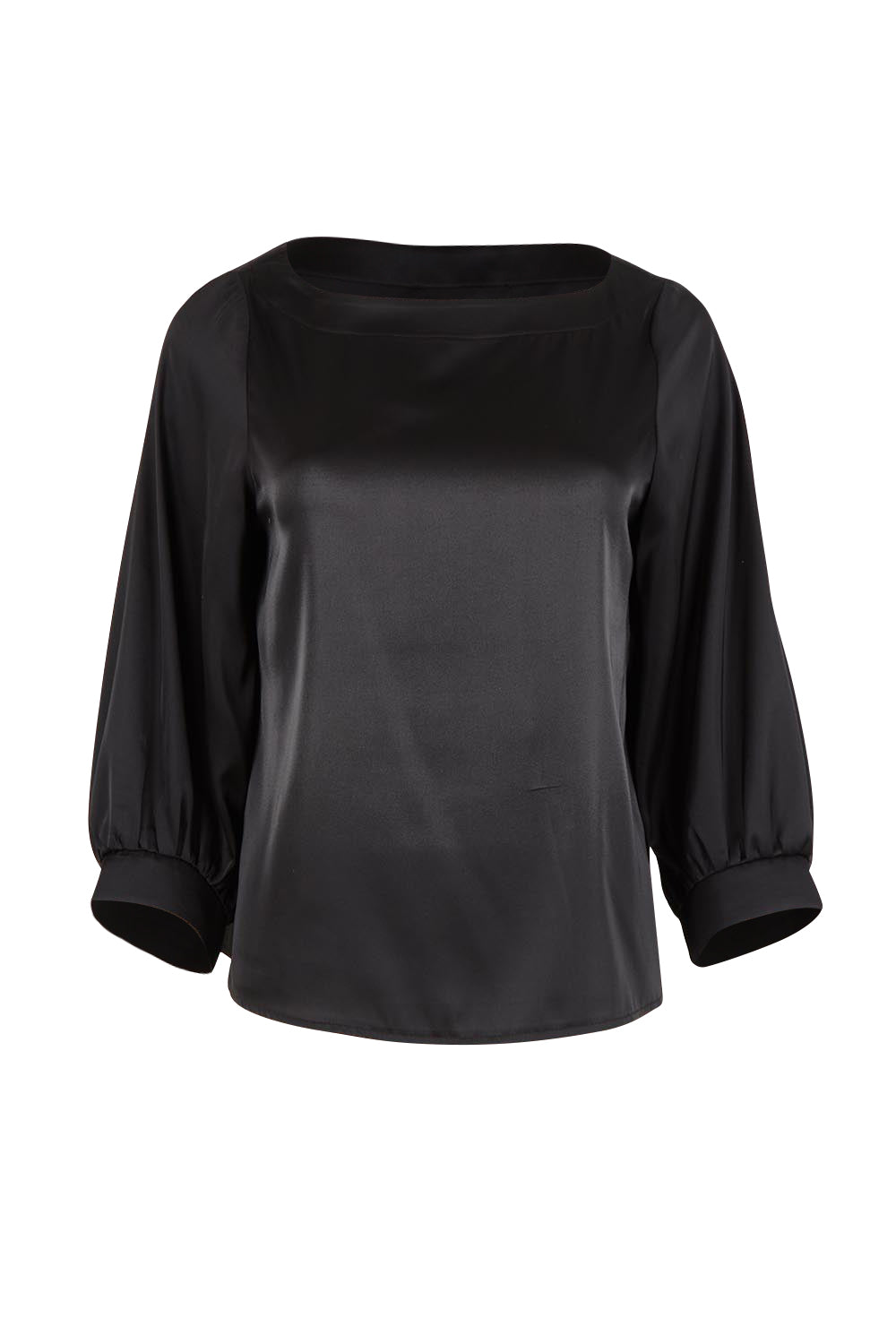 Product shot of the Tia Blouse in colour Black (Black), from the front