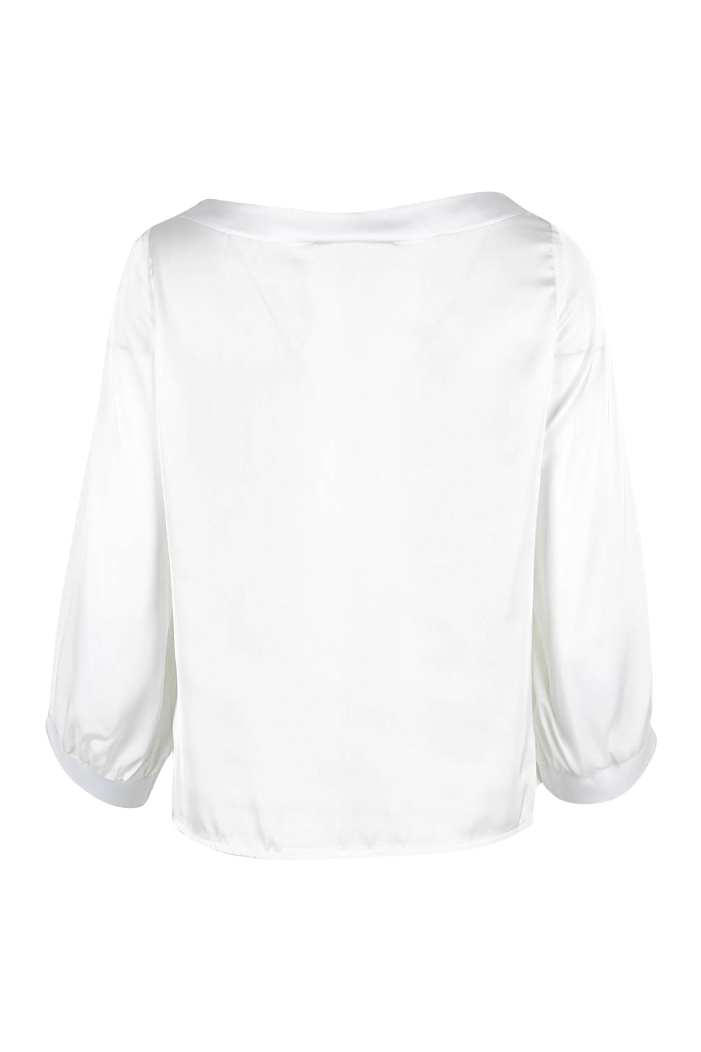 Product shot of the Tia Blouse in colour Ivory (White), from the back
